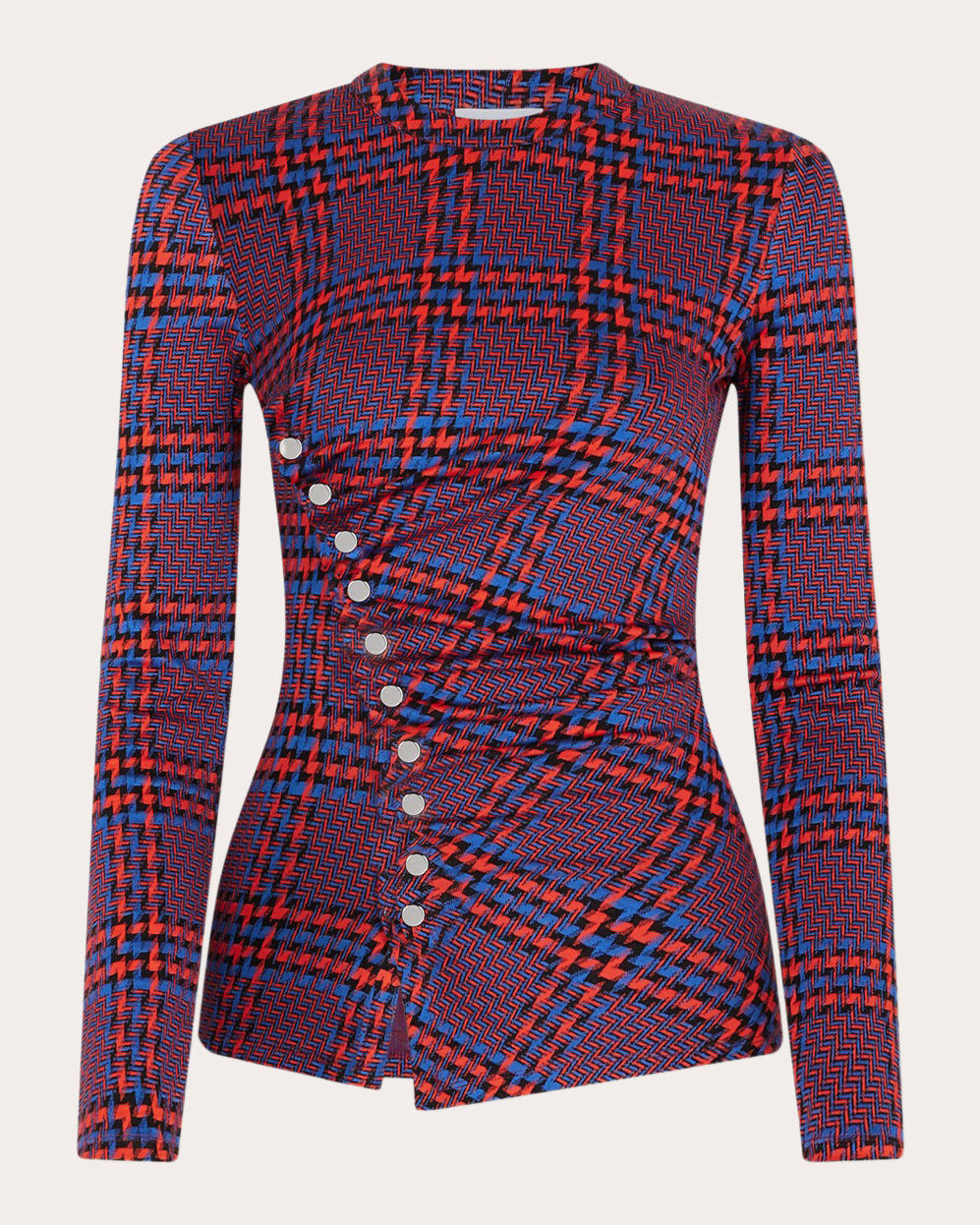 Gathered Printed Crepe Top