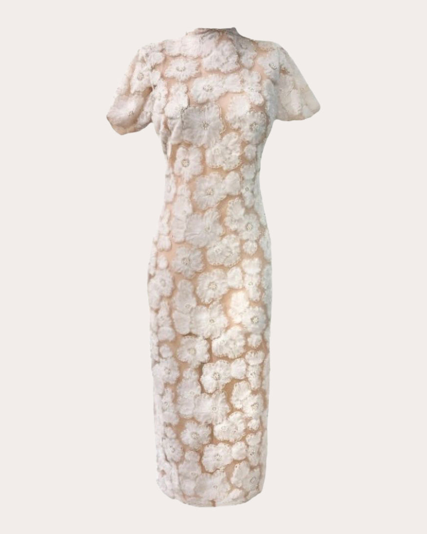 Francisco Arce Women's Yaile Embroidered Floral Lace Midi Dress in White Size Medium | Cotton/Polyester Francisco Arce Women's Yaile Embroidered Floral Lace Midi Dress in White Size Medium | Cotton/Polyester