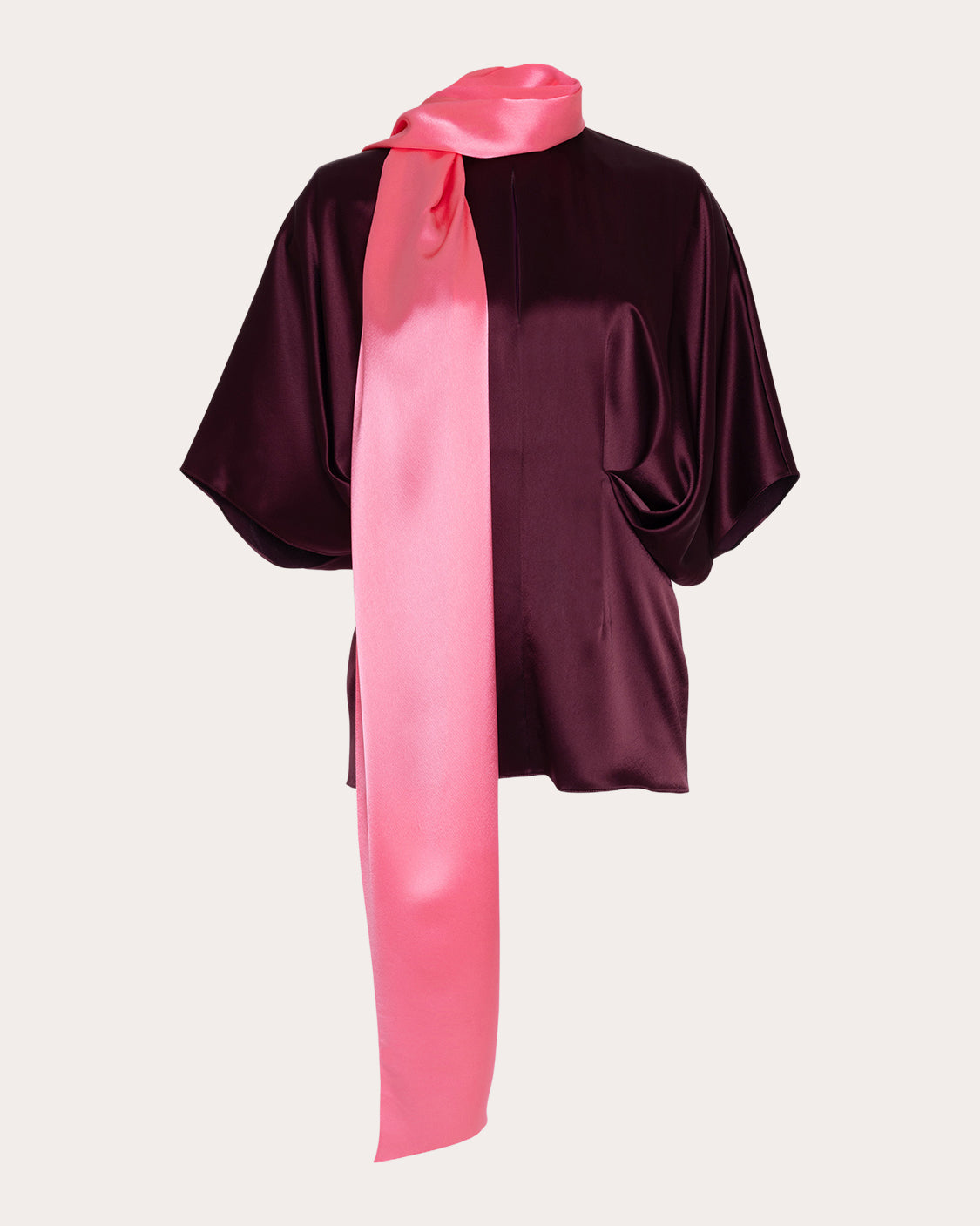 Luma Satin Keyhole Scarf Top