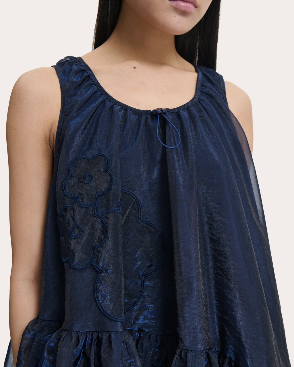 Azelia Asymmetric Floral Embroidered Myrtia Dress