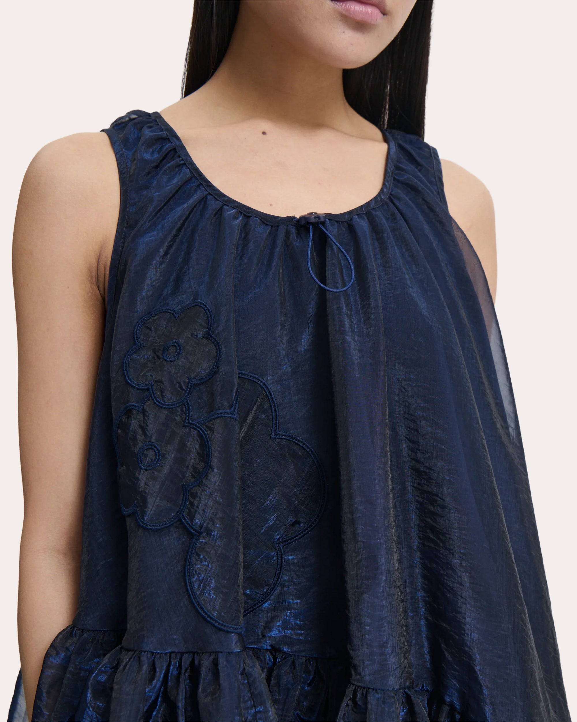 Azelia Asymmetric Floral Embroidered Myrtia Dress