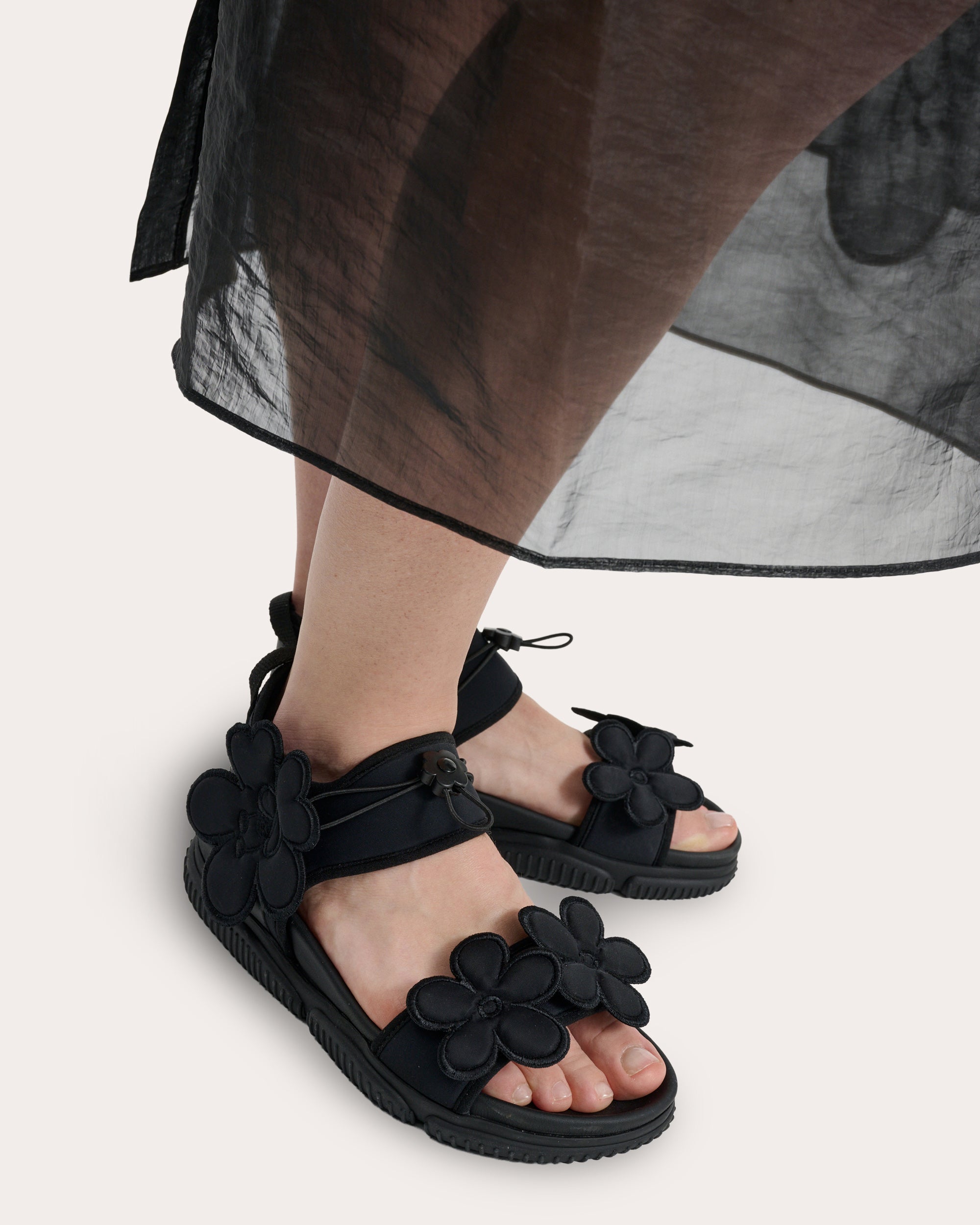 Cilla Floral Appliqué Neoprene Sandal | Olivela