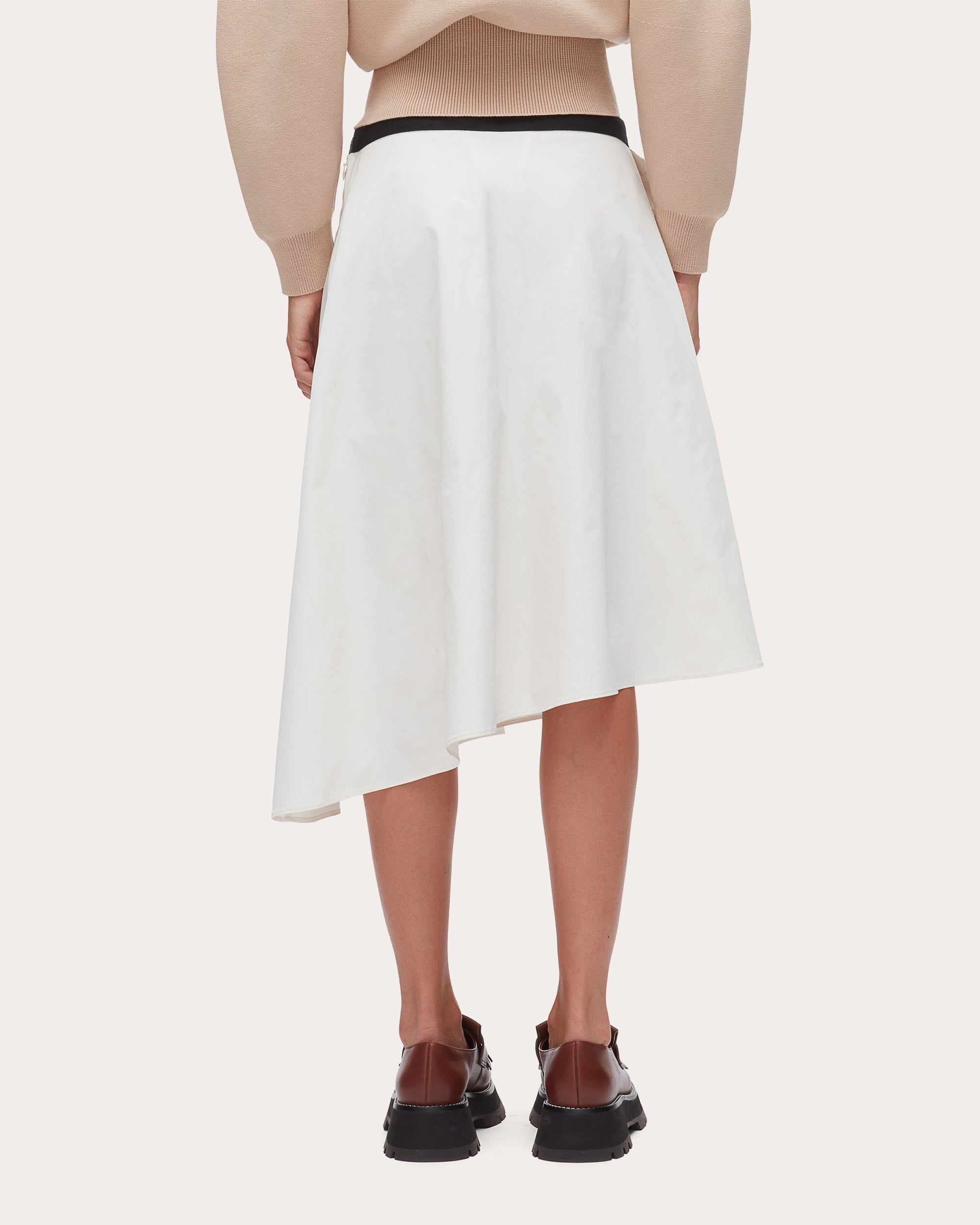 Ripstop Shirred Asymmetric Skirt