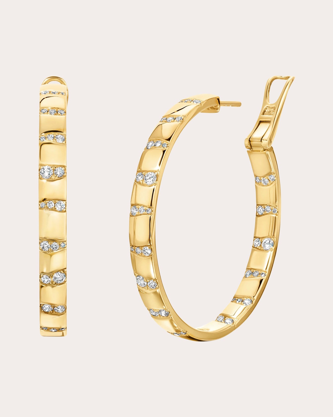 Diamond & 18k Gold Alma dos Rios Large Hoop Earrings