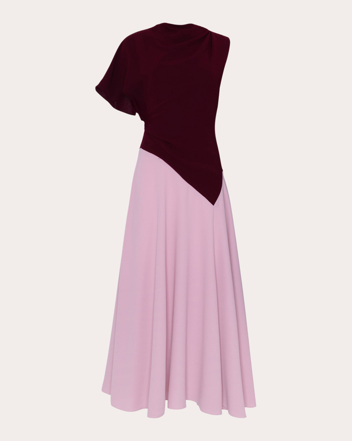 Oryn Crepe Asymmetric Midi Dress