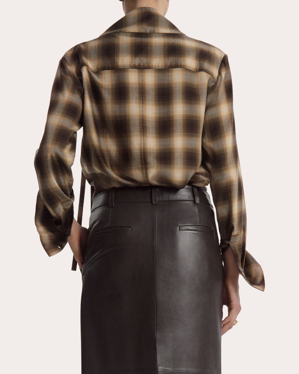 Plaid Asymmetric Drape Workwear Shirt