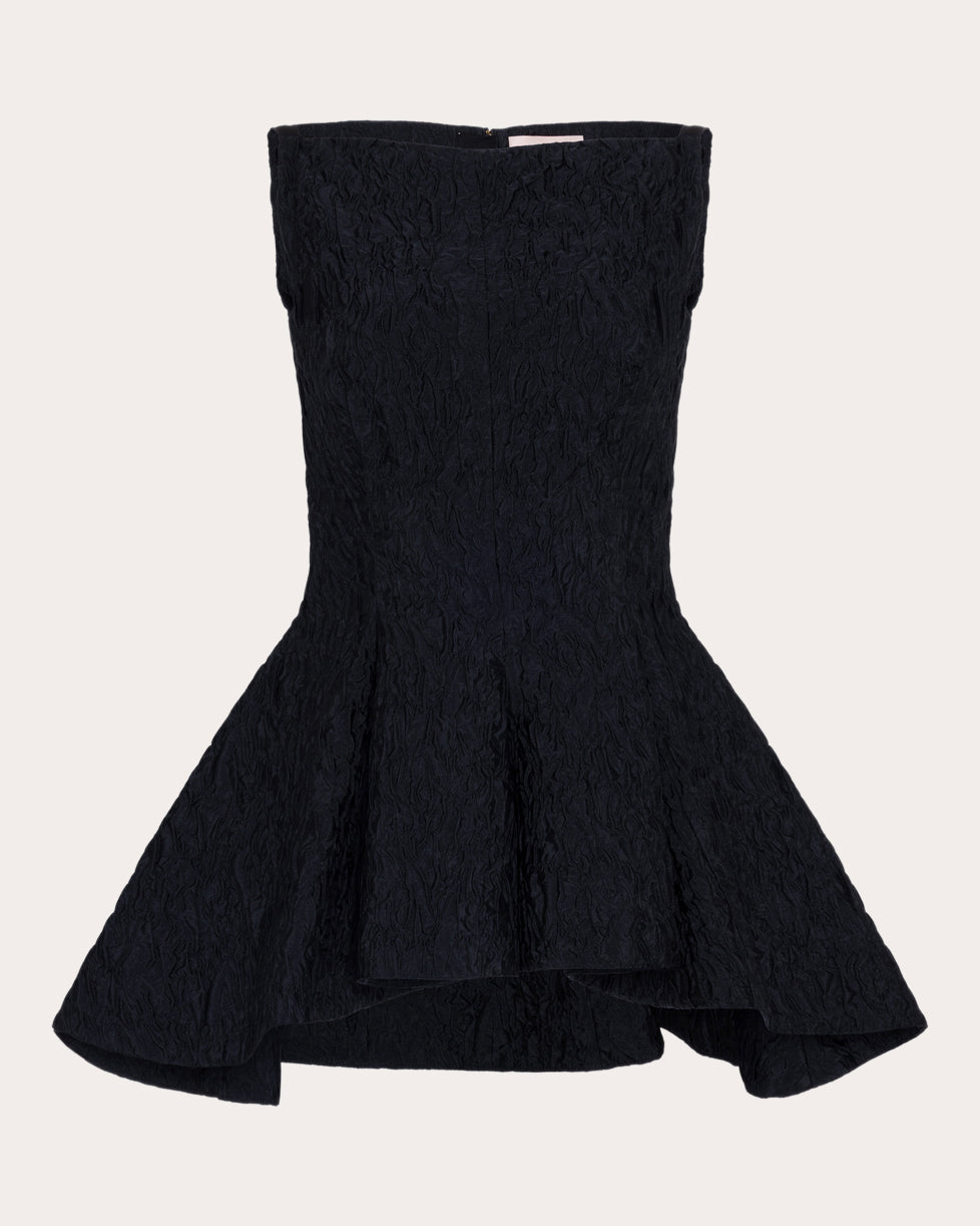 Axo Cloqué Boatneck Peplum Top