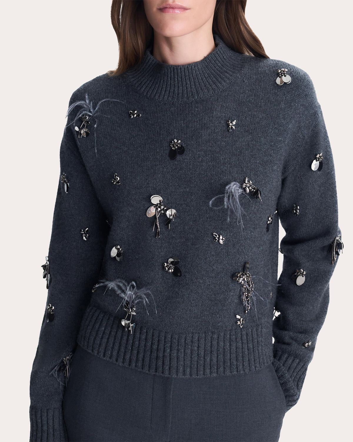 Gabriette Embellished Wool Cashmere Sweater
