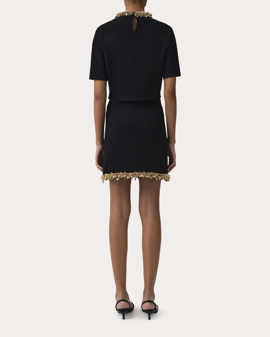 Wendy Beaded Compact Knit Mini Skirt