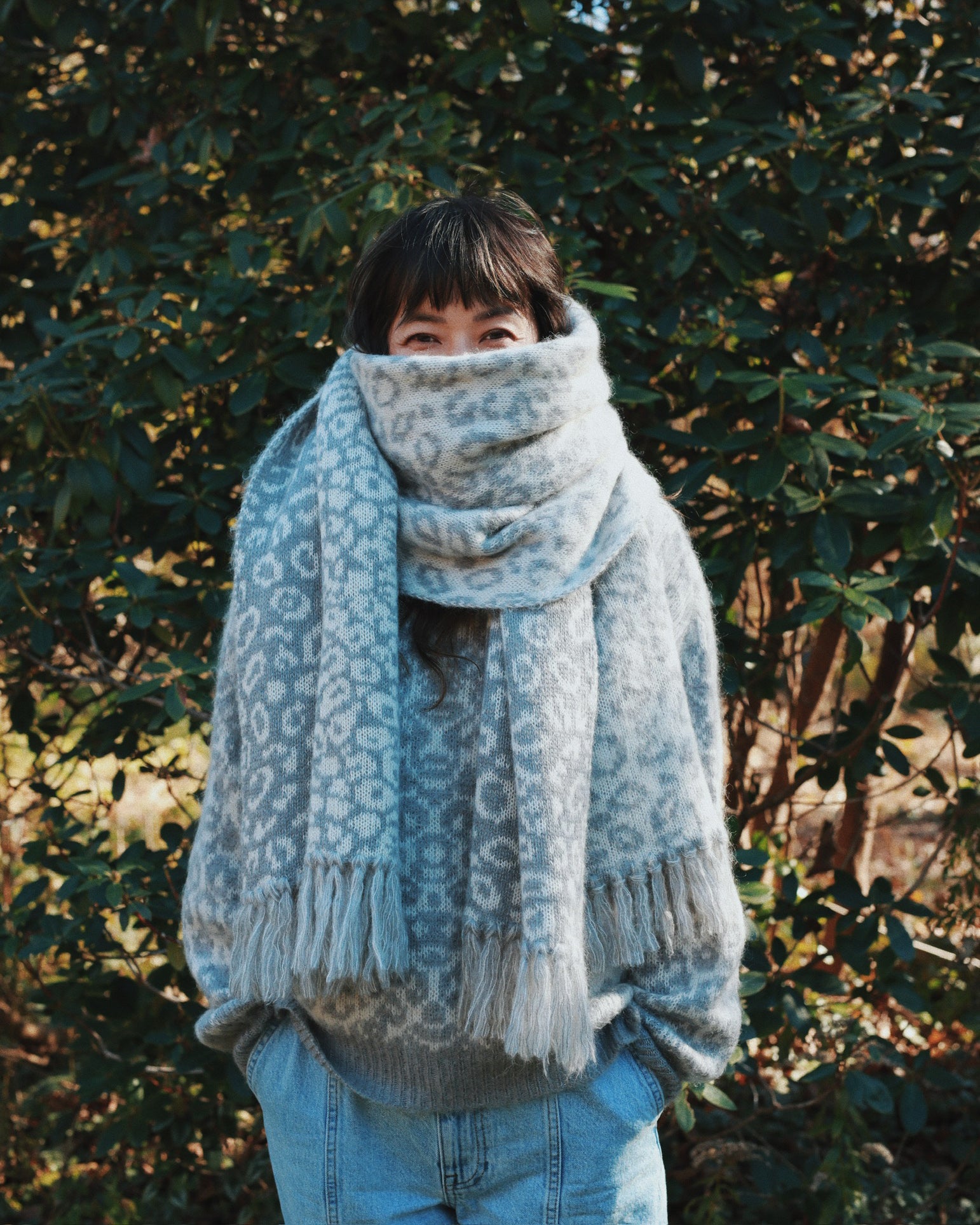 Cristobal Fringed Jacquard-Knit Cashmere-Blend Scarf