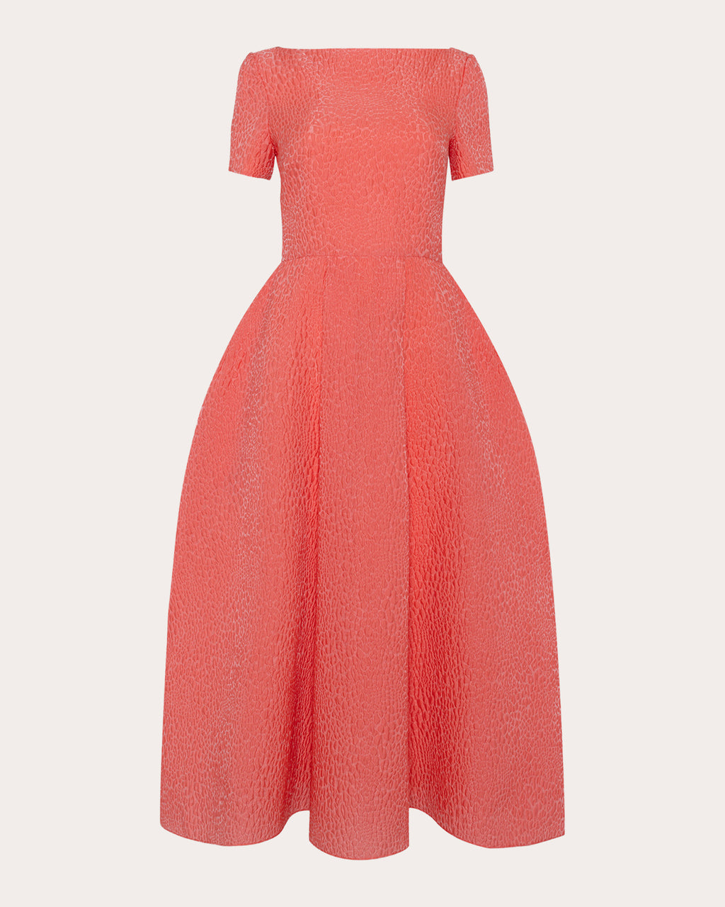 Vaela Cloqué Fit & Flare Midi Dress