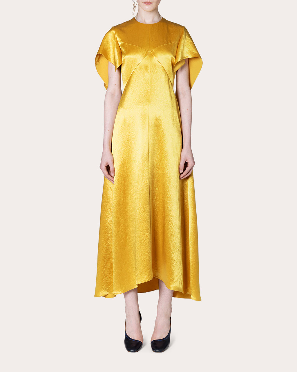 Sola Hammered Satin Midi Dress