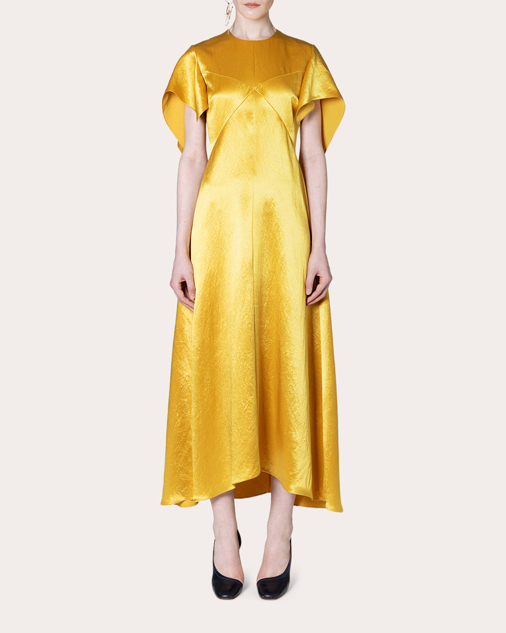 Sola Hammered Satin Midi Dress