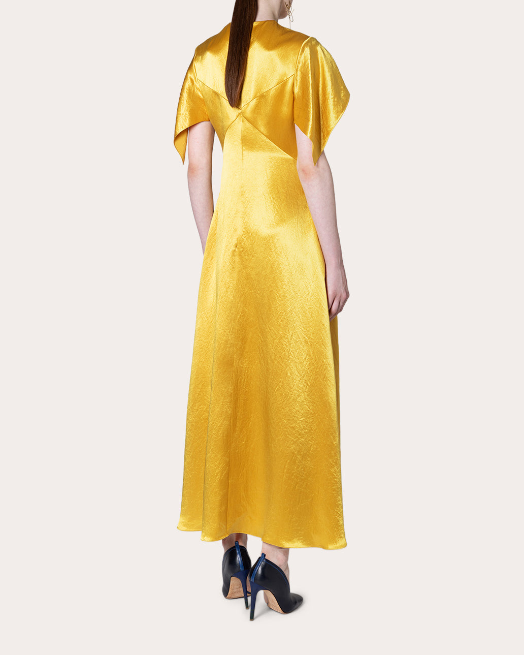 Sola Hammered Satin Midi Dress