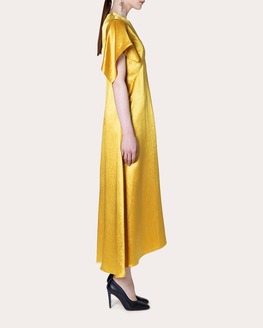 Sola Hammered Satin Midi Dress