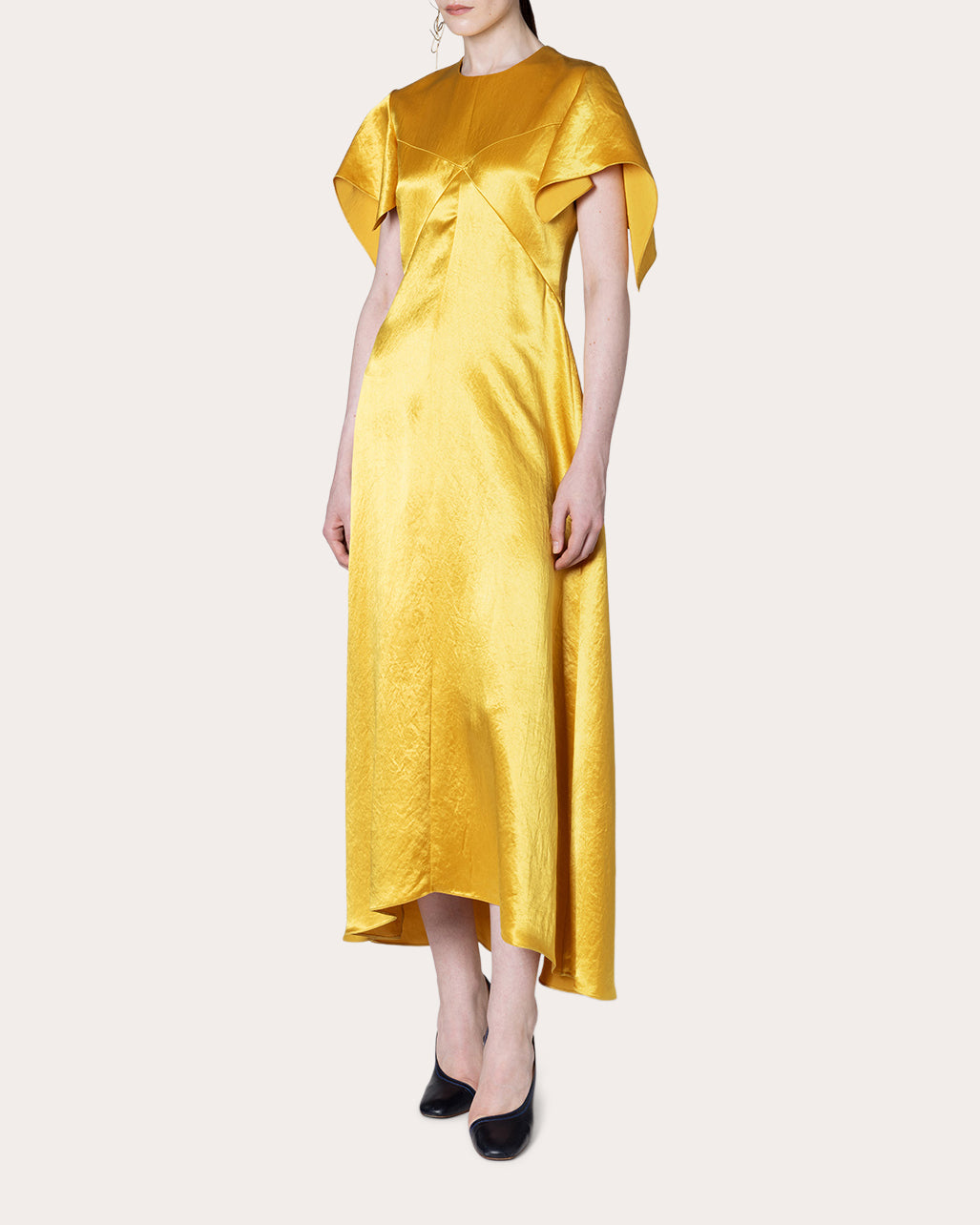 Sola Hammered Satin Midi Dress