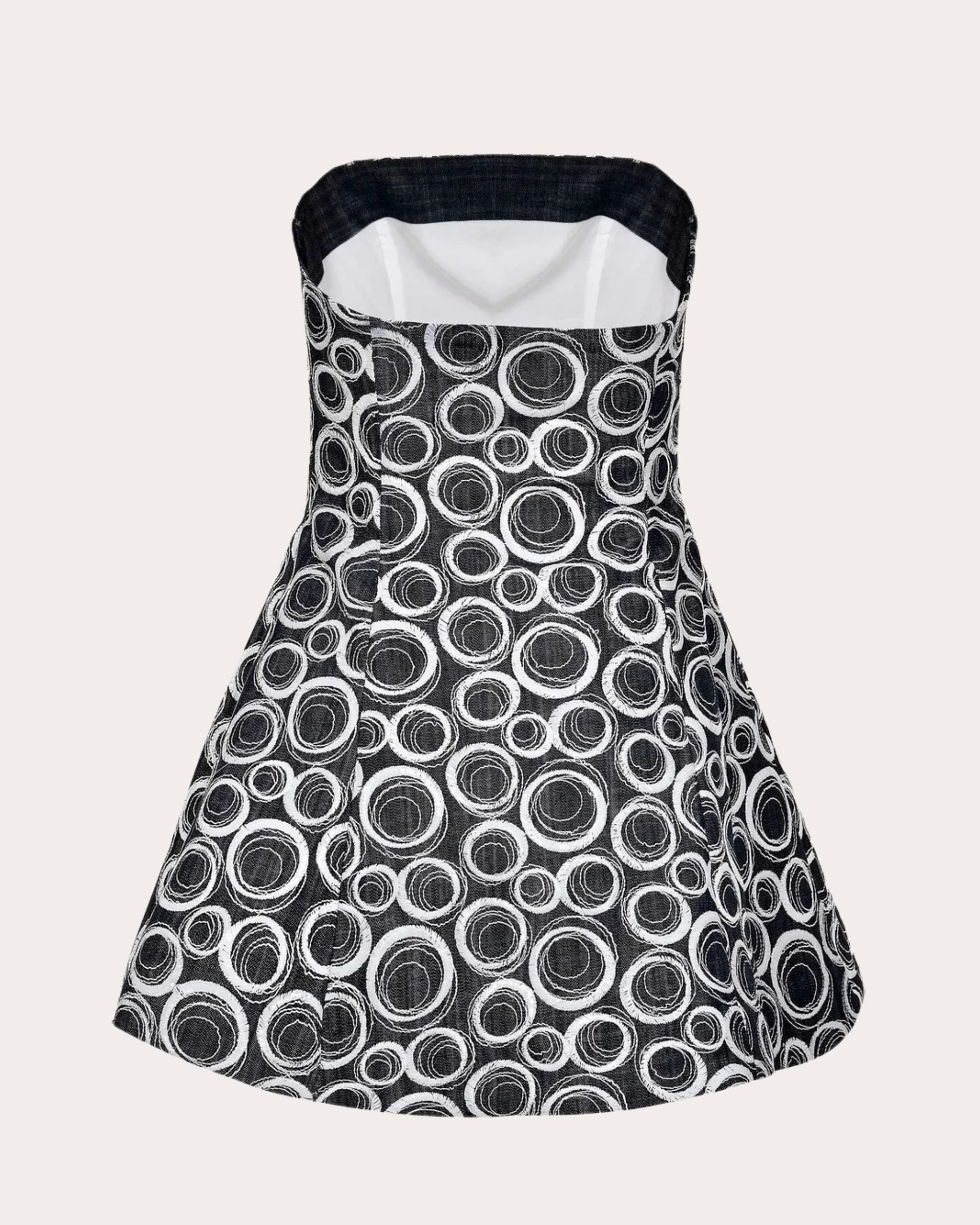 Padua Embroidered Denim Strapless Mini Dress