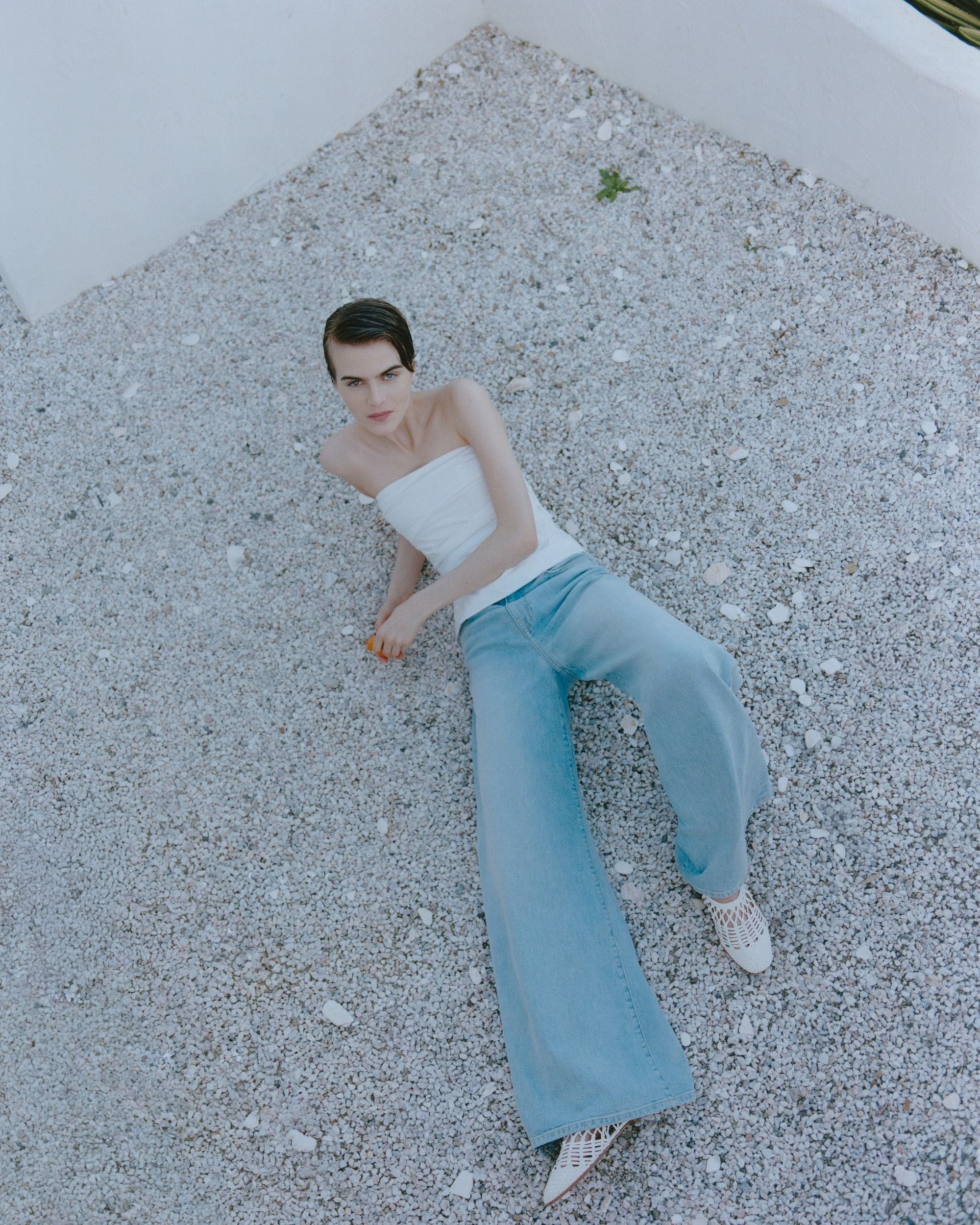 Emerson Poplin Ruched Bustier Top