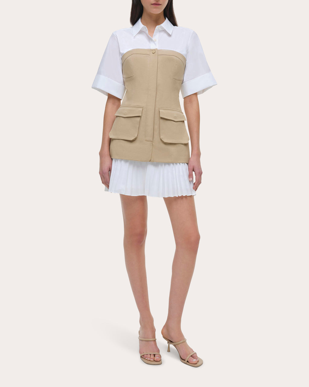 Crosby Layered Cargo Combo Cotton Shirt Dress