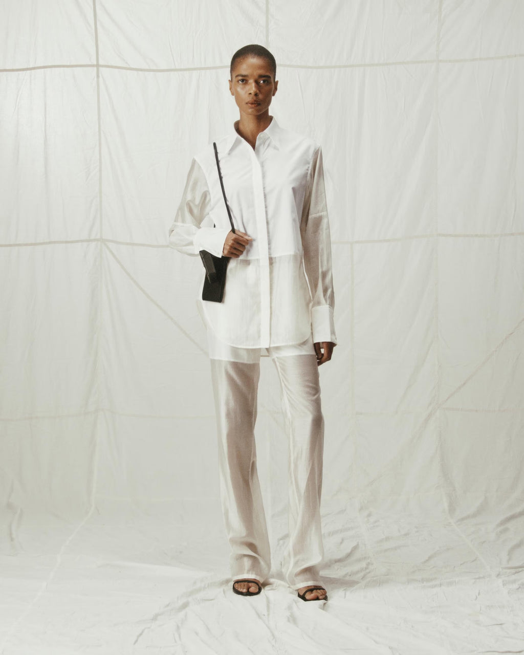 Sheer Voile Bootcut Trousers