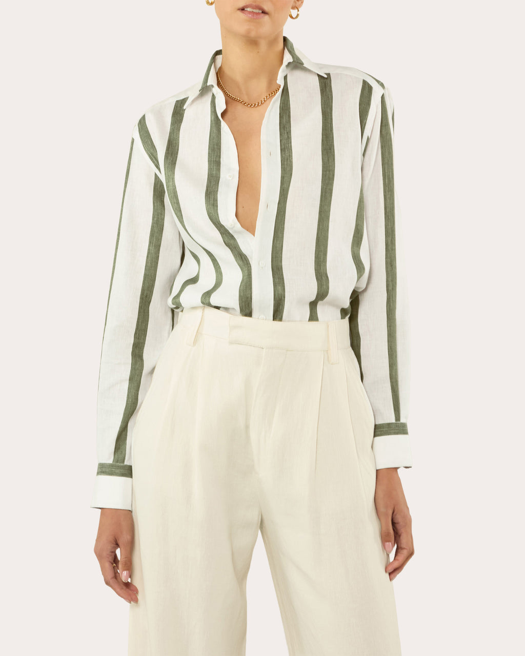 The Boyfriend Stripe Linen Cotton Shirt