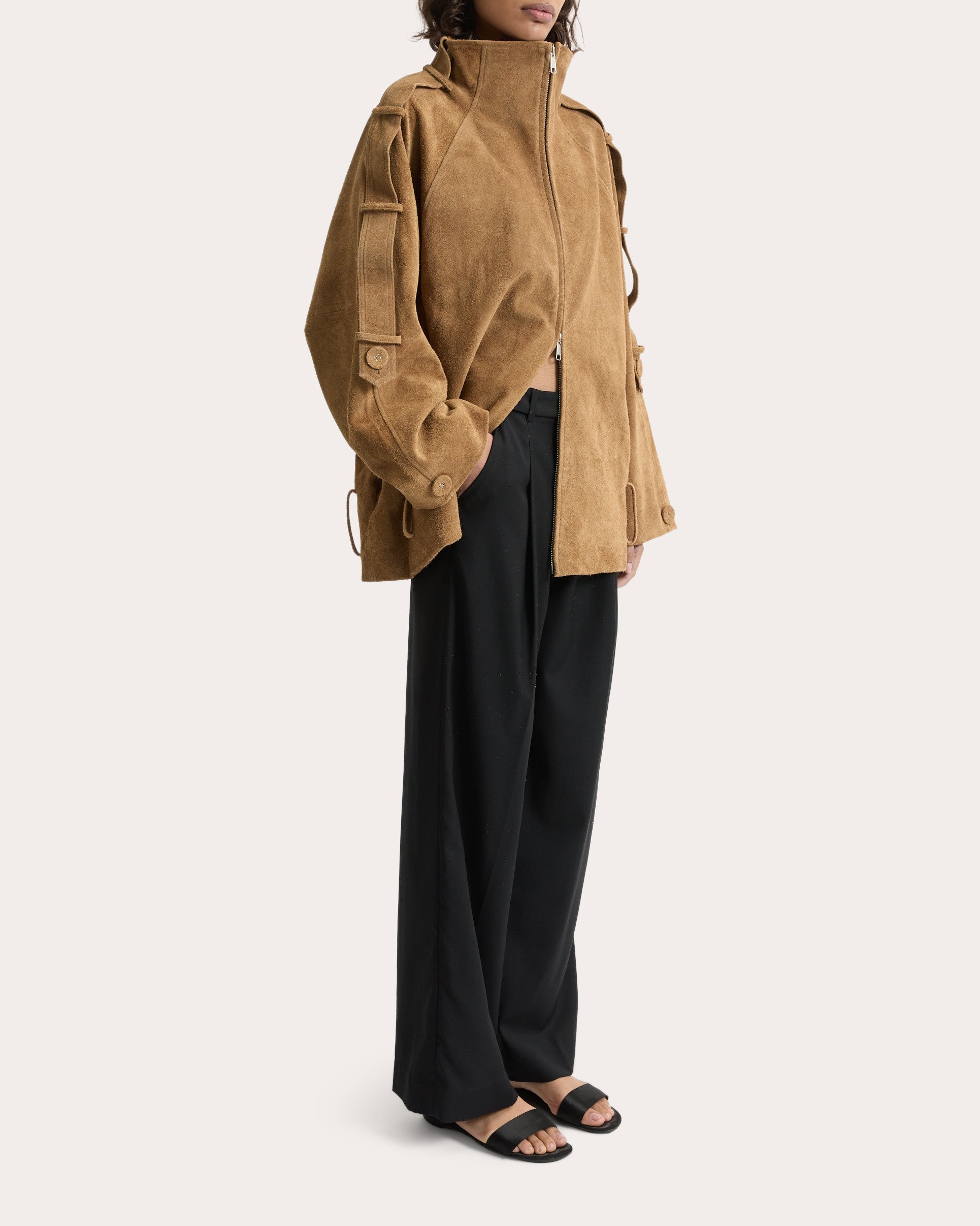 Sara Oversized Suede Jacket | Olivela