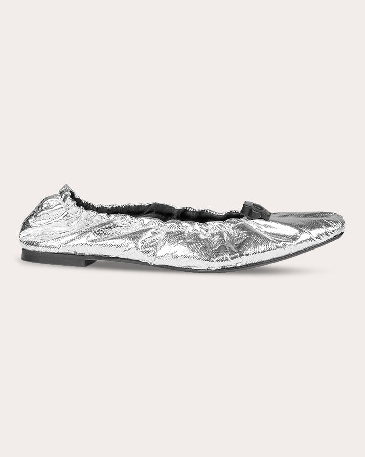 Orbella Metallic-Taffeta Ballet Flat