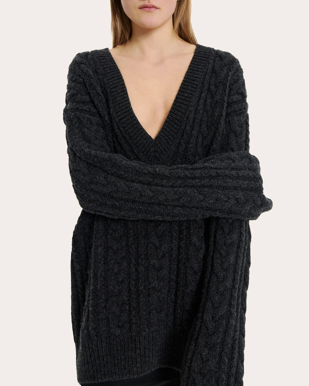 Alia Cable-Knit Wool Sweater