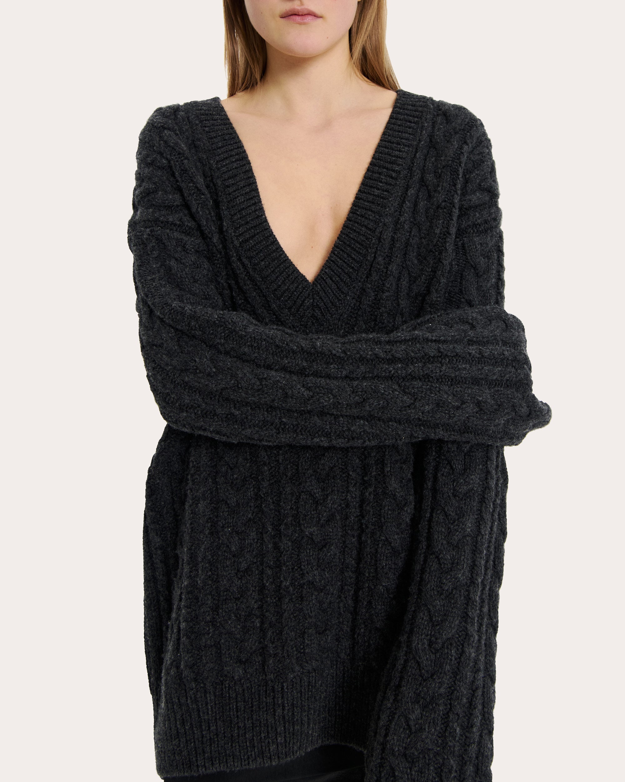 Alia Cable-Knit Wool Sweater