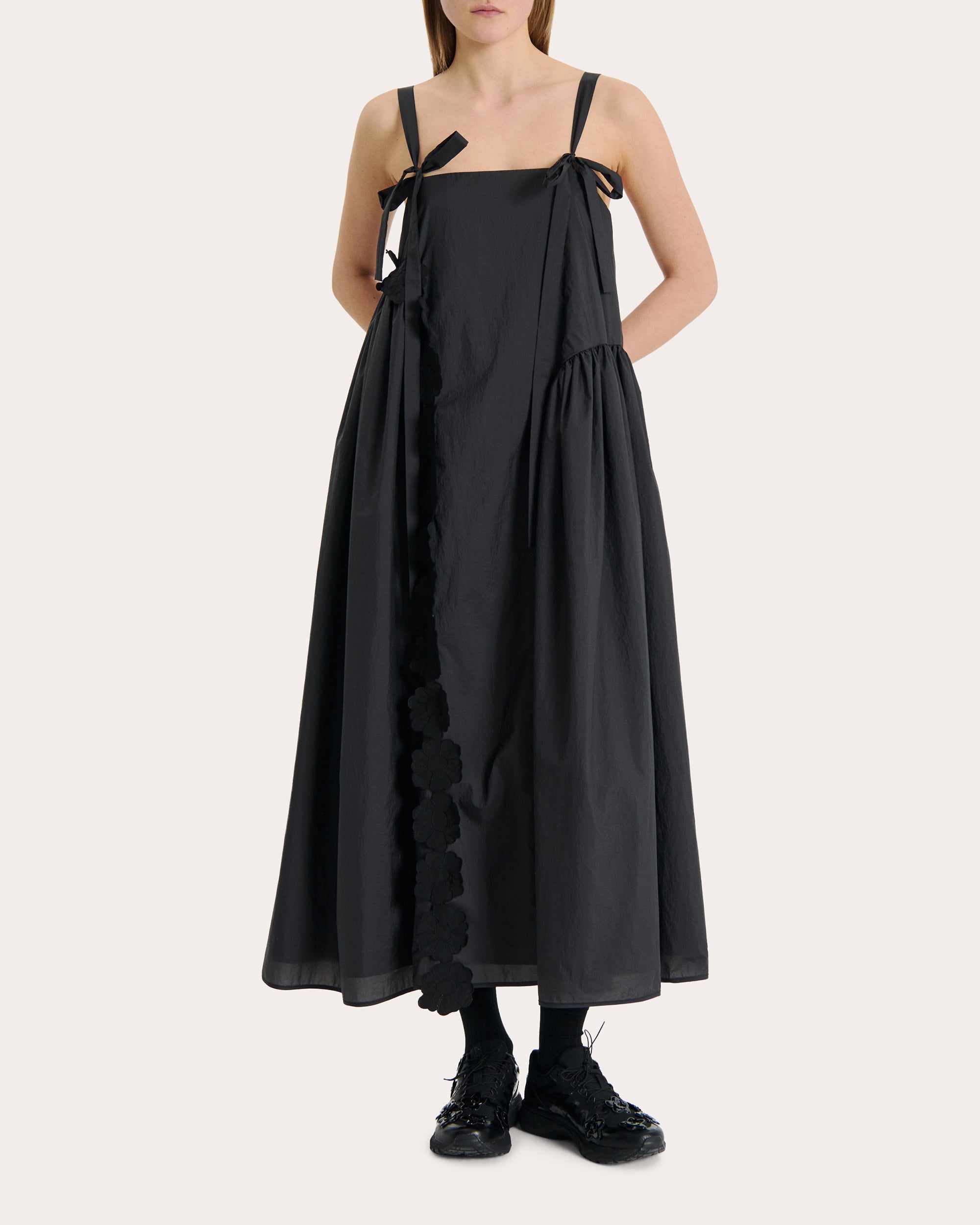 Oaklyn Floral-Appliquéd Nylon Midi Dress