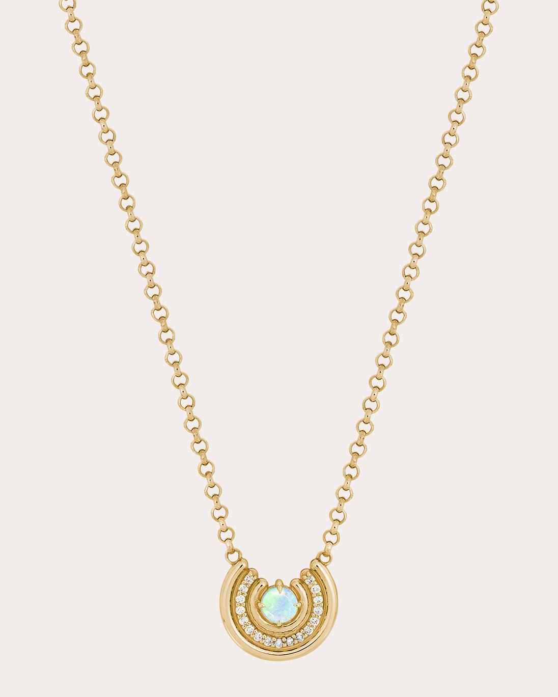 Opal & Diamond Revival Row Pendant Necklace