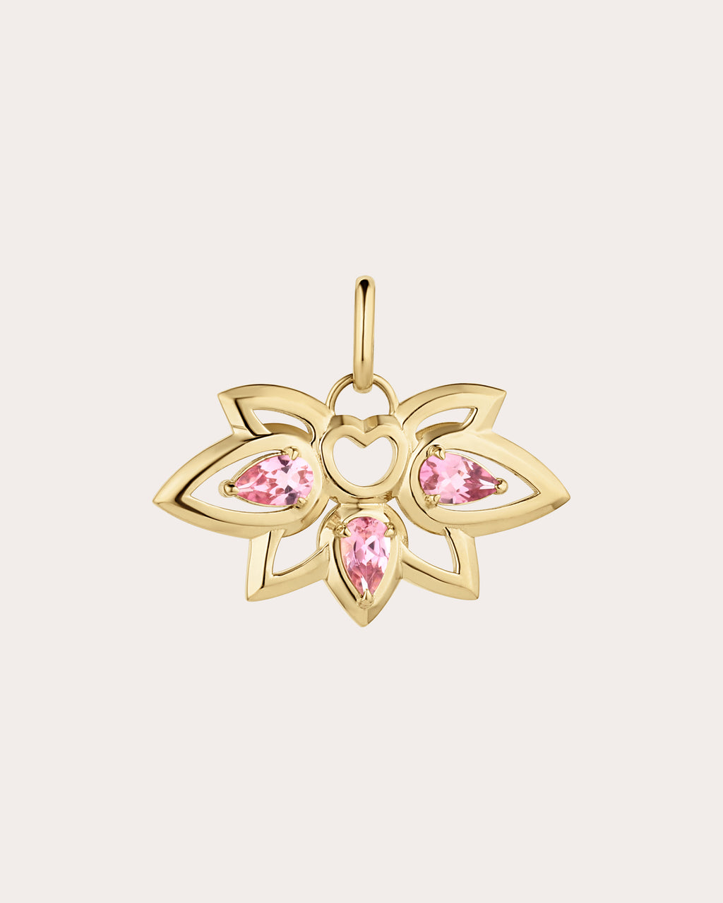 Palace 14K Gold Pink Tourmaline Lotus Pendant