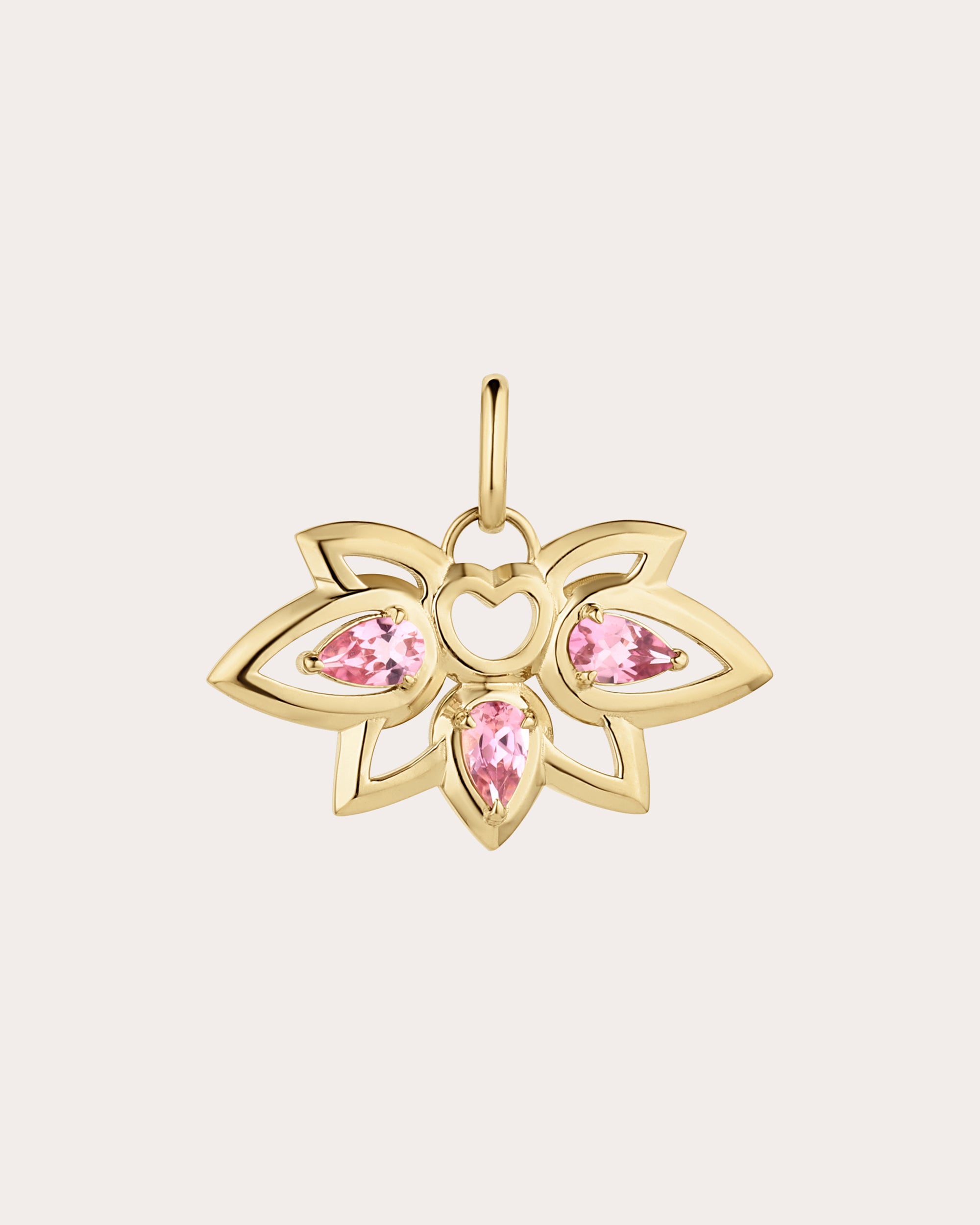 Palace 14K Gold Pink Tourmaline Lotus Pendant