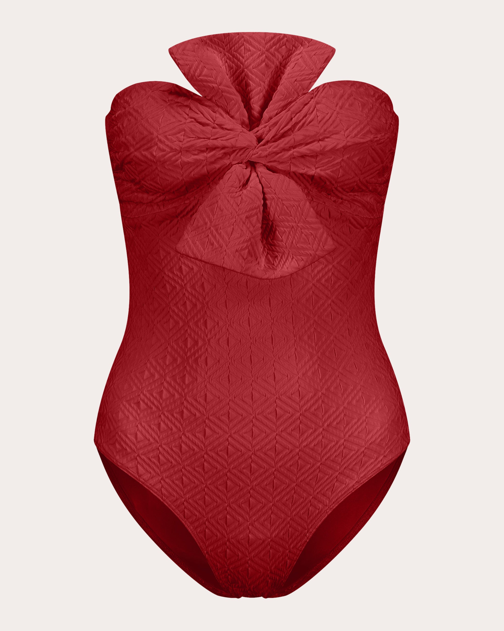 Raquel Jacquard Bow Bandeau Swimsuit
