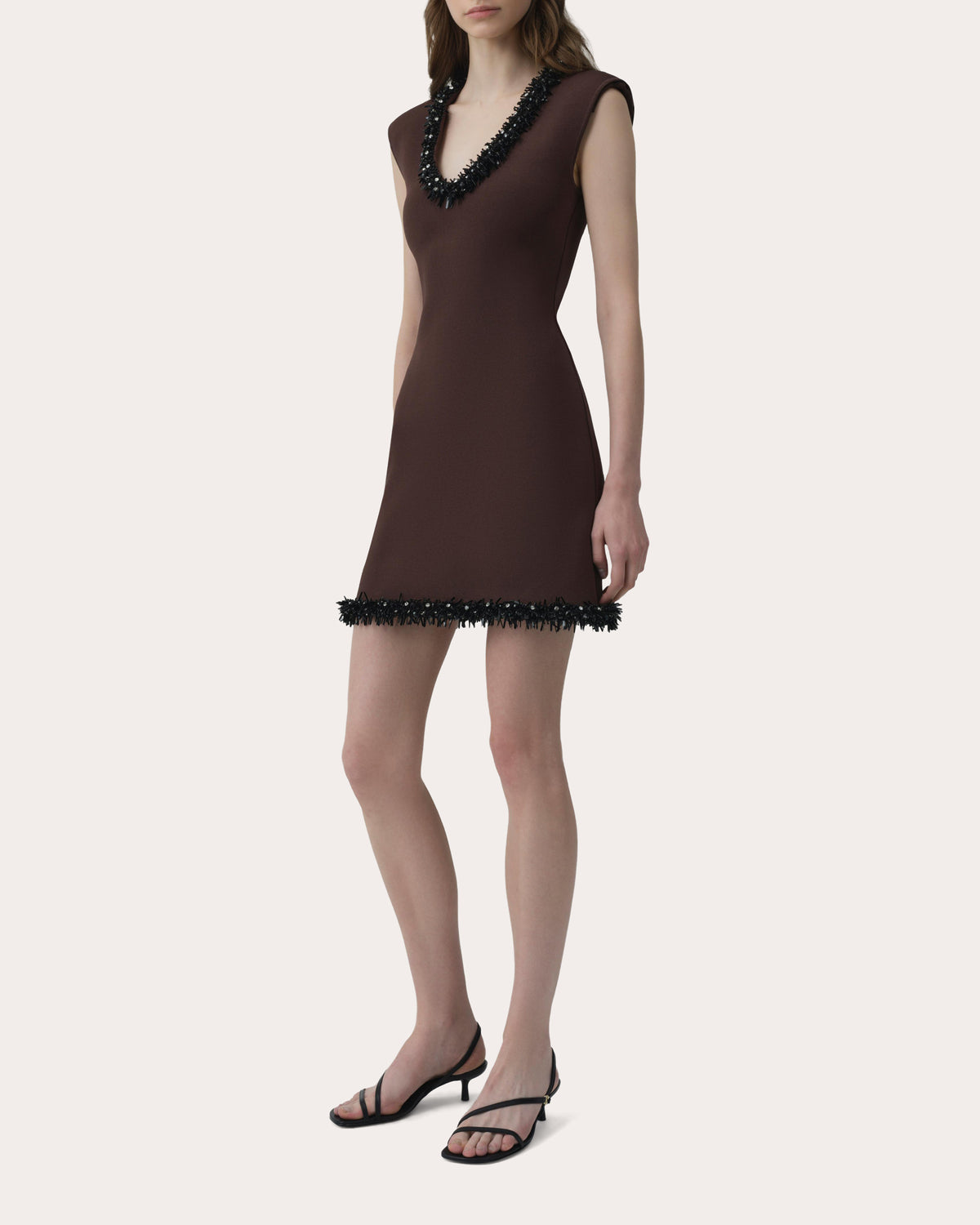 Suki Beaded Compact Knit Mini Dress