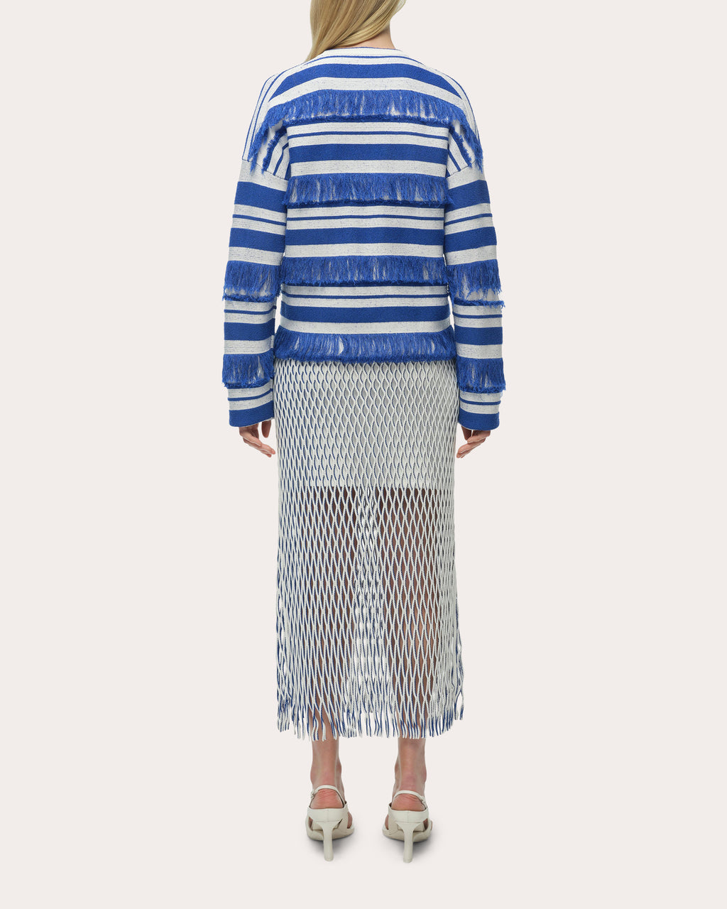 Carrick Stripe Fringe Crewneck Sweater