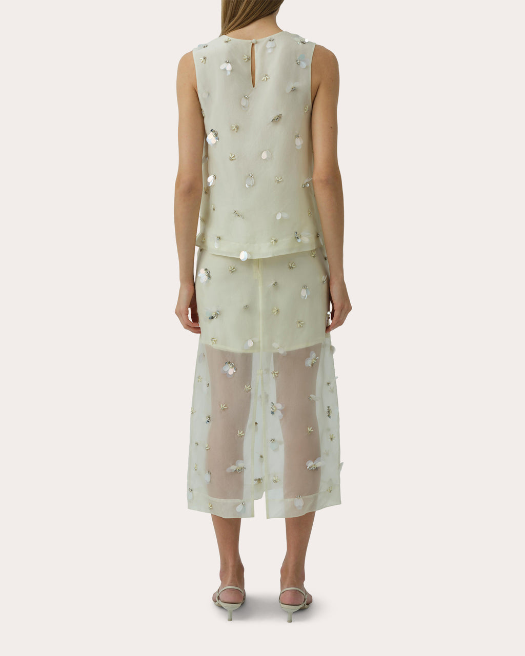 Delilah Embellished Organza Midi Skirt