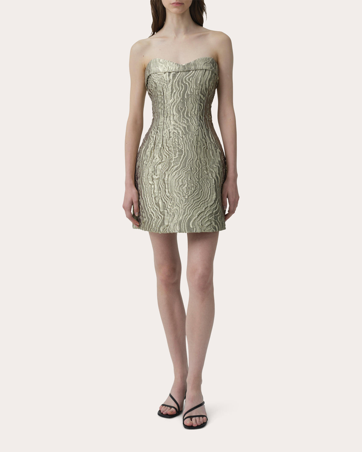 Darcie Metallic Jacquard Bustier Mini Dress