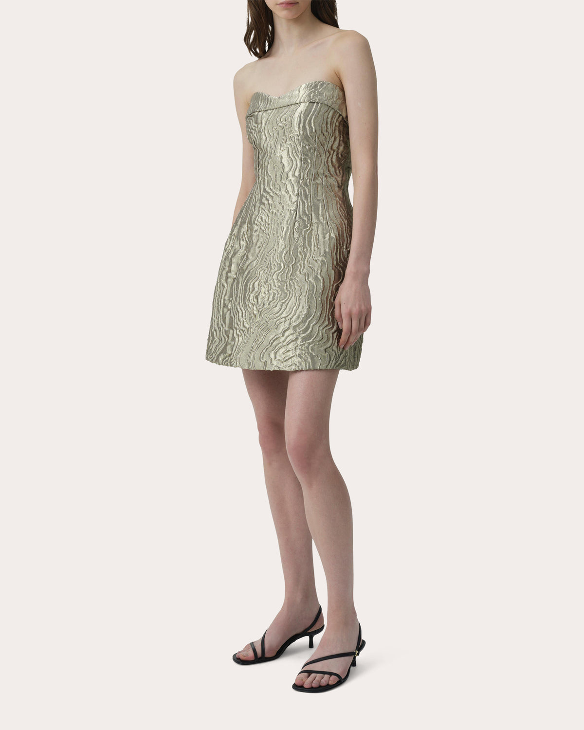 Darcie Metallic Jacquard Bustier Mini Dress