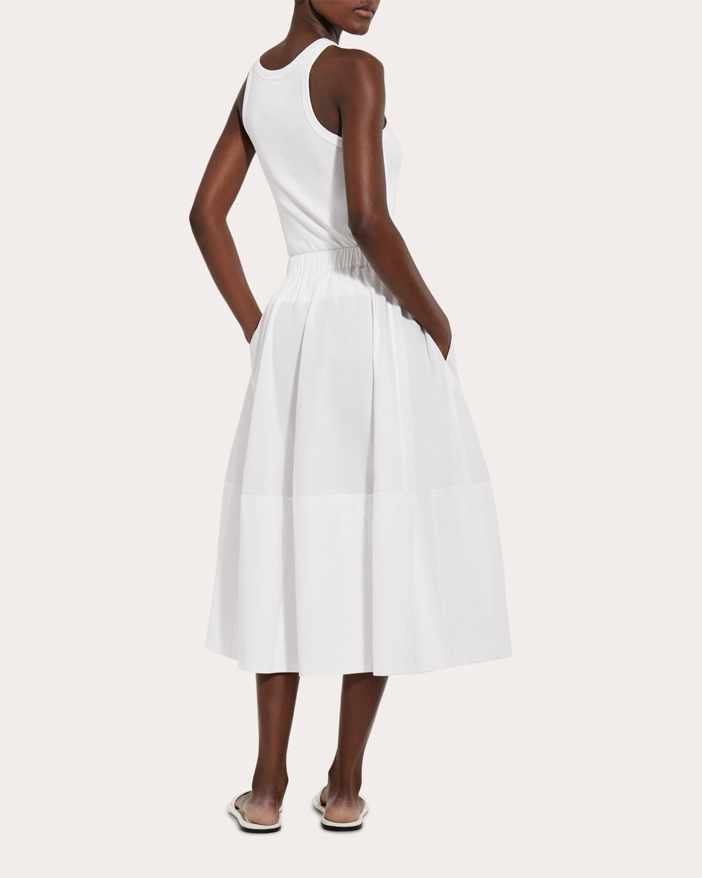 Cotton Poplin Full Midi Skirt