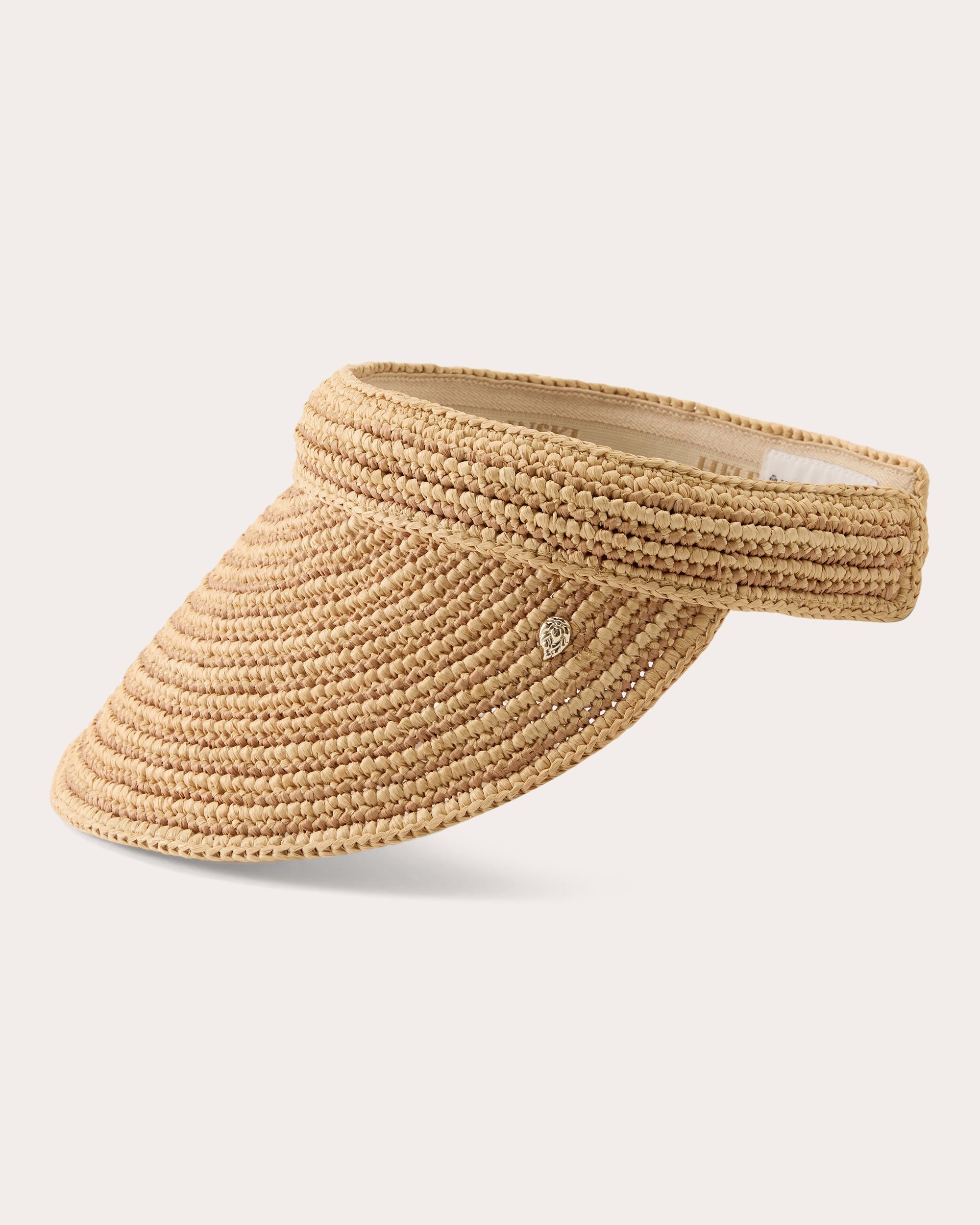 Sunlee Stripe Crocheted Raffia Visor