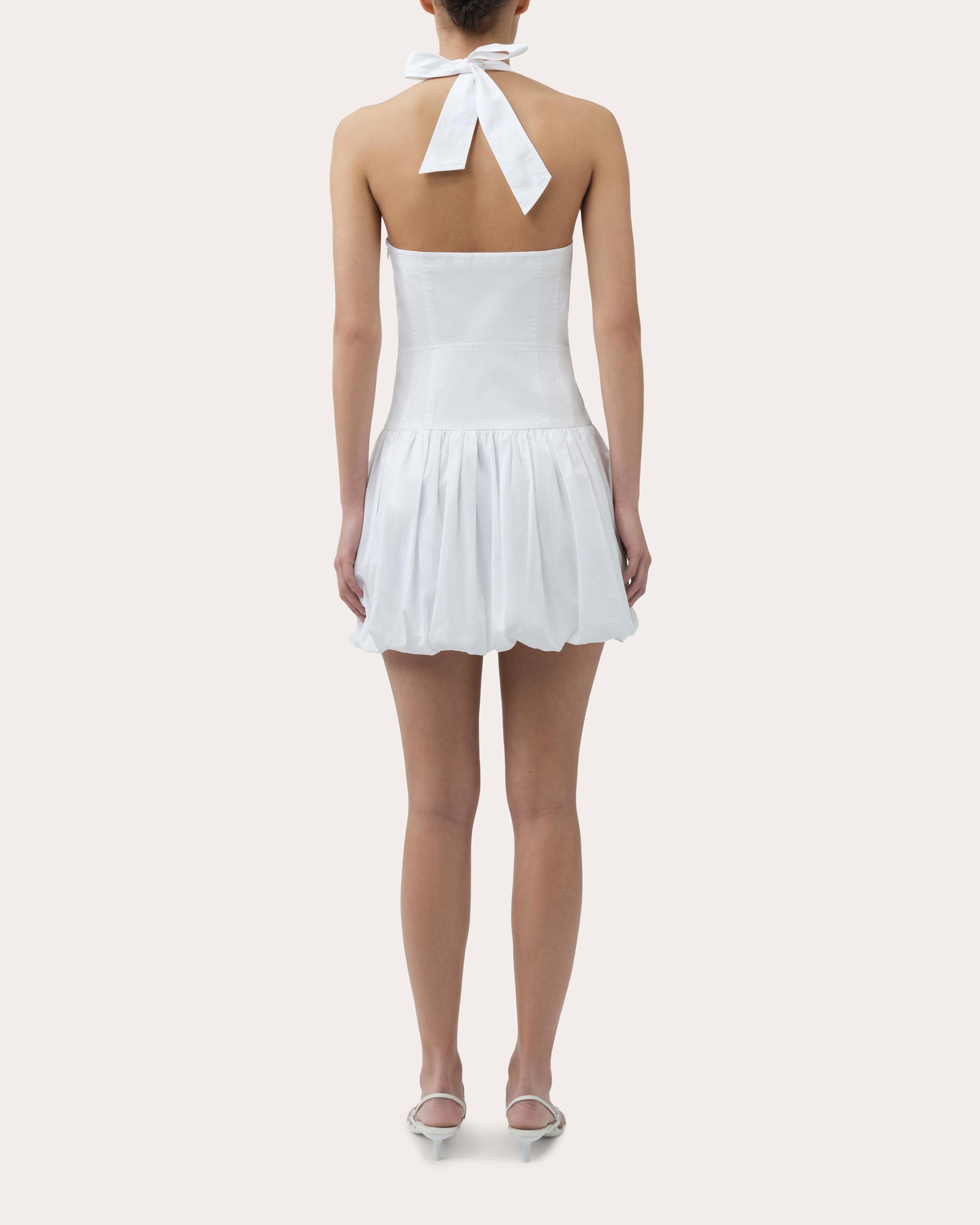 white chiffon halter dress Mei High Split Halter Neck Maxi Dress in Ivory main image 0