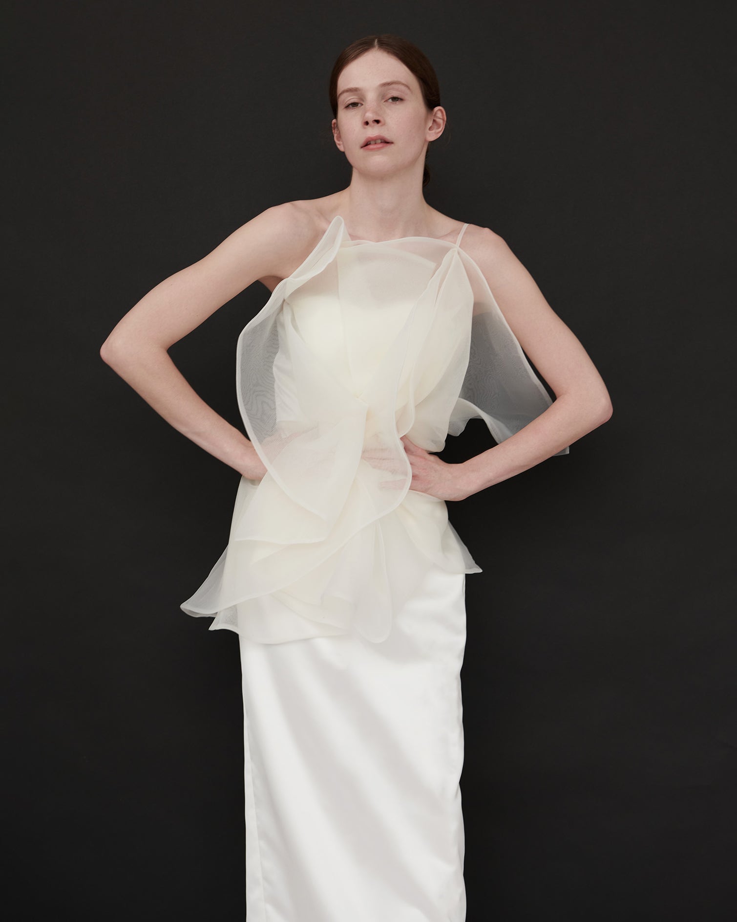 Lily Organza Flower Overlay Maxi Dress UK 8 / US 4 / White