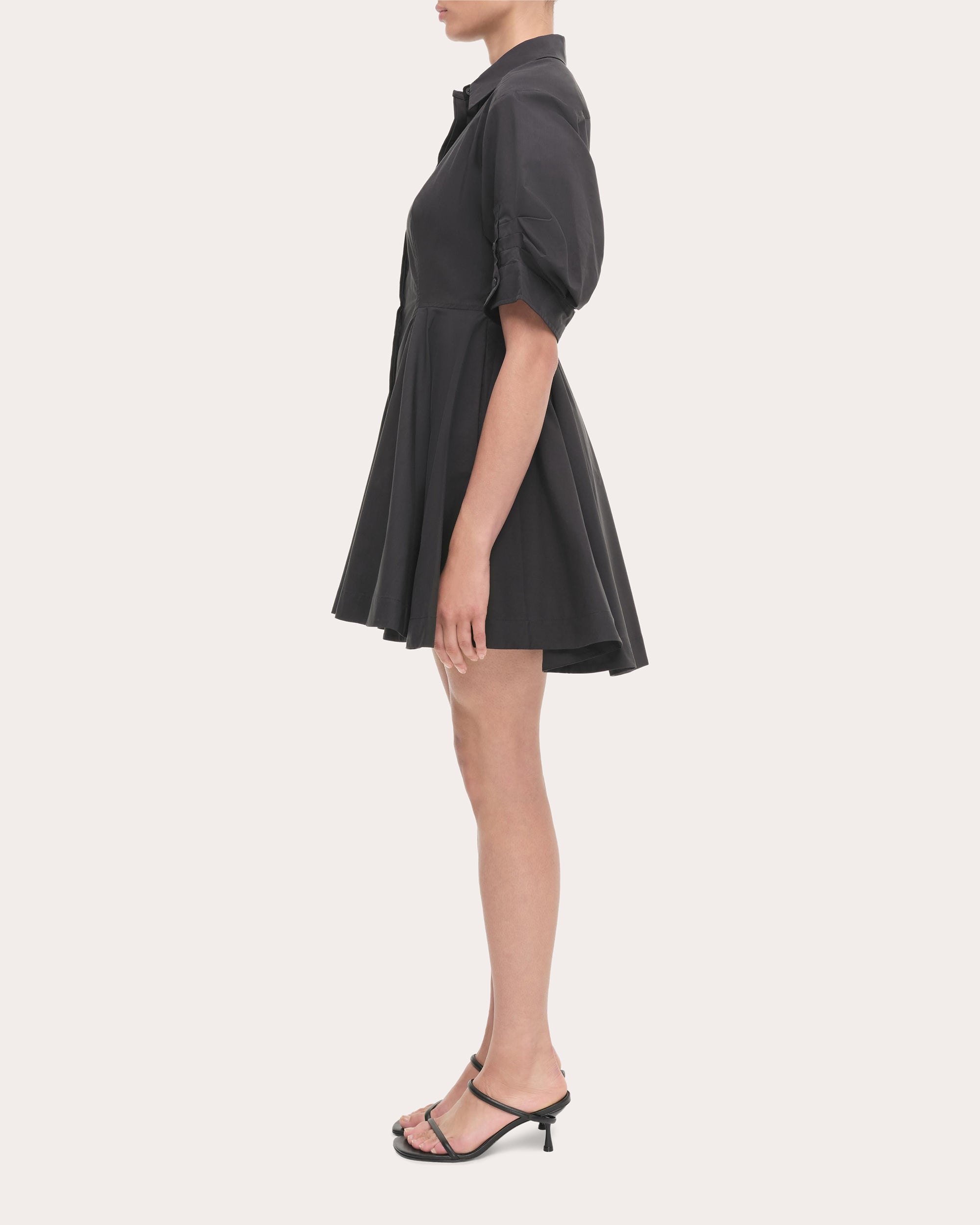 Jazzie Pleated Poplin Mini Shirt Dress