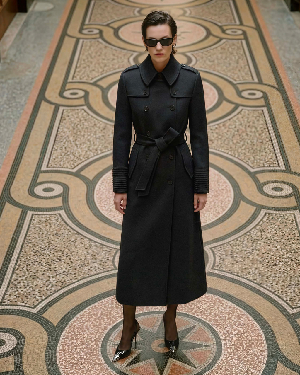 Alpaca Wool Maxi Trench Coat