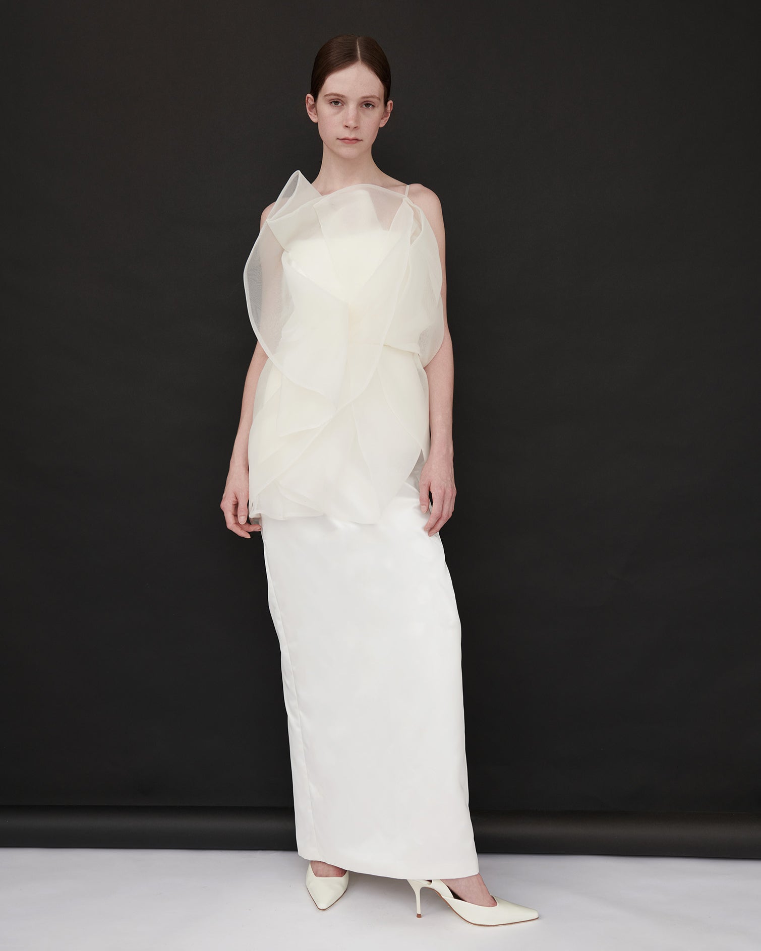 byVarga Women's Lily Organza Flower Overlay Maxi Dress in White Size 6 / 2 | Viscose/Polyester byVarga Women's Lily Organza Flower Overlay Maxi Dress in White Size 6 / 2 | Viscose/Polyester
