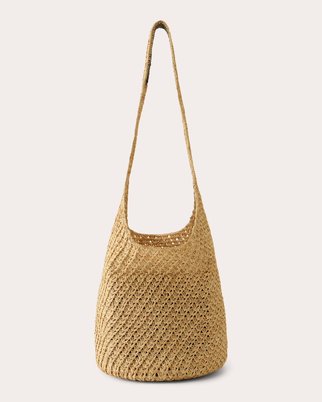 Lani Crocheted Raffia Drawstring Sac Bag