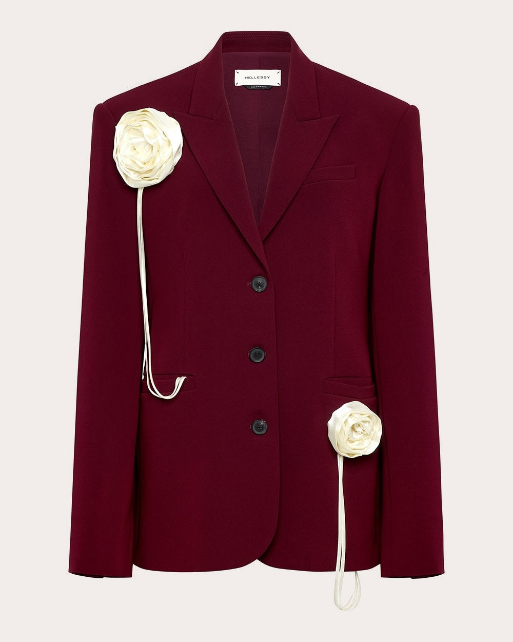 Trent Satin Corsage Crepe Blazer