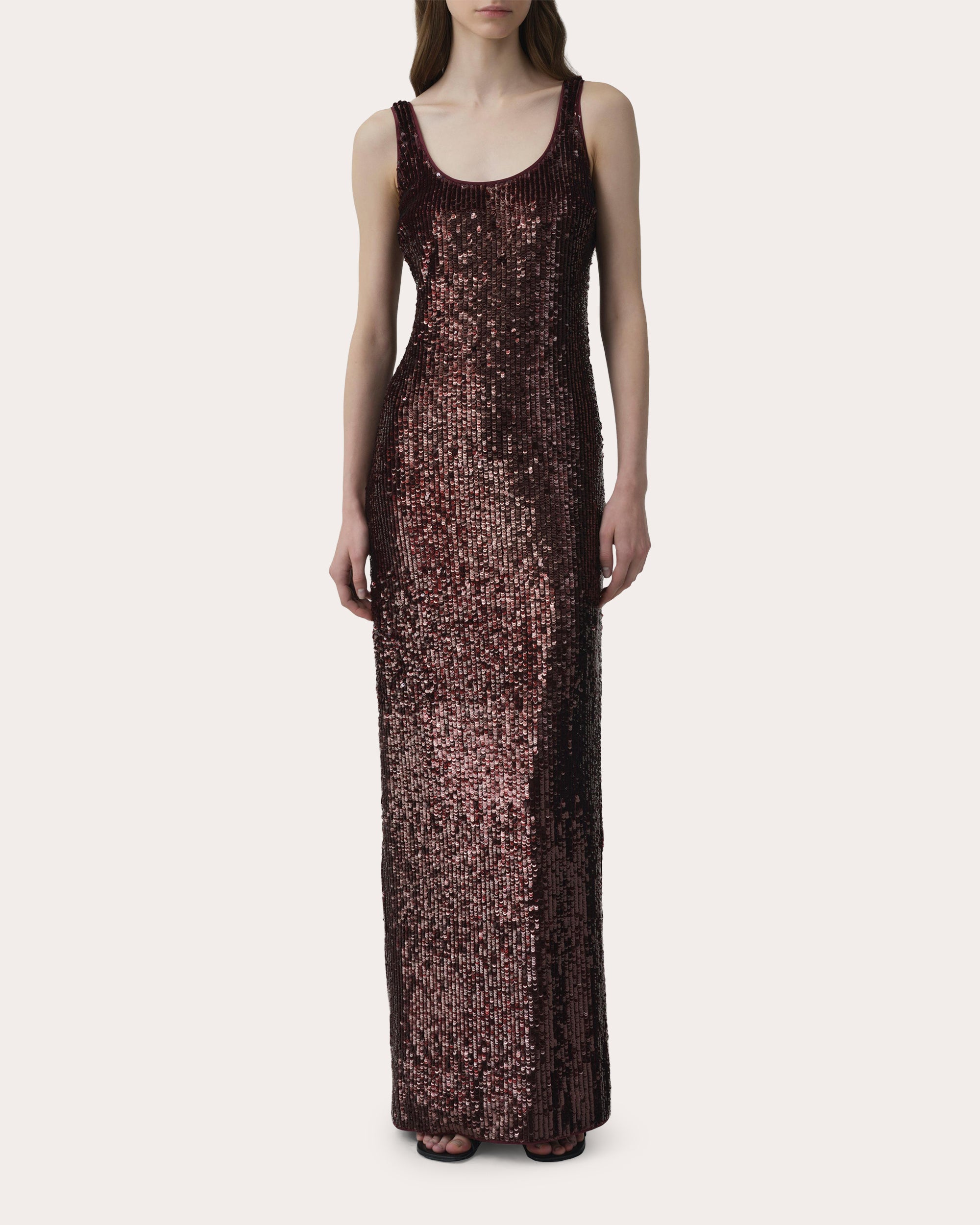 Bex Sequin Scoop Neck Maxi Dress