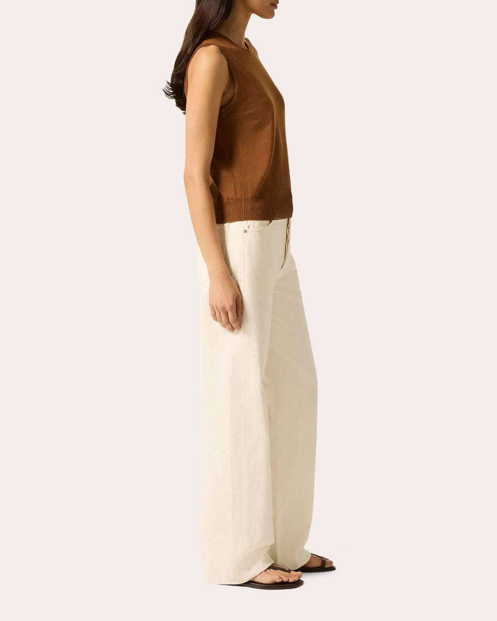 Fine Knit Wool-Silk Sleeveless Top